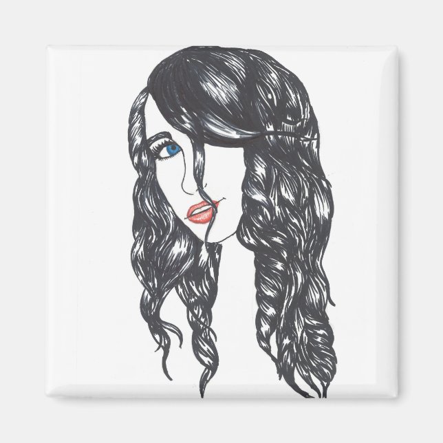 Íman Ímã Quadrado de 5 cm com Sharpie (Frente)