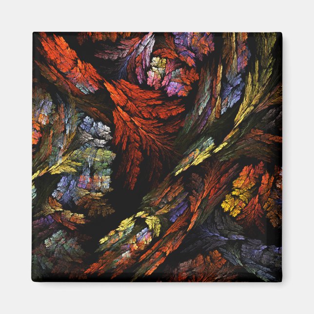 Íman Ímã Quadrado de Arte Abstrata Harmonia de Cores (Frente)