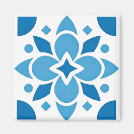 Íman Ímã Quadrado de Azulejo Português Padrão Azul
