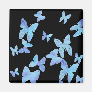 Íman Ímã Quadrado de Borboleta Azul