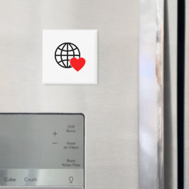 Íman Ímã Quadrado de Coração e Globo Personalizado