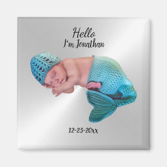 Íman Ímã Quadrado de Foto Personalizada (Frente)