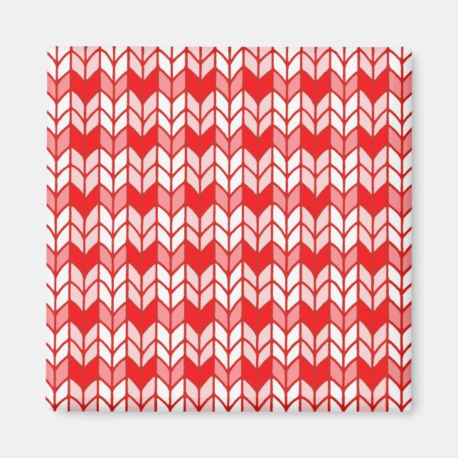 ÍMAN ÍMÃ QUADRADO DE MALHA GINGÃO VERMELHO (Frente)