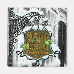 Íman Ímã quadrado de Scrooge&MarleySignScene