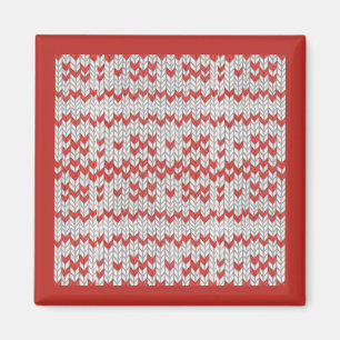 Íman Ímã Quadrado de Tricô NÓRDICO VERMELHO / Vermelho