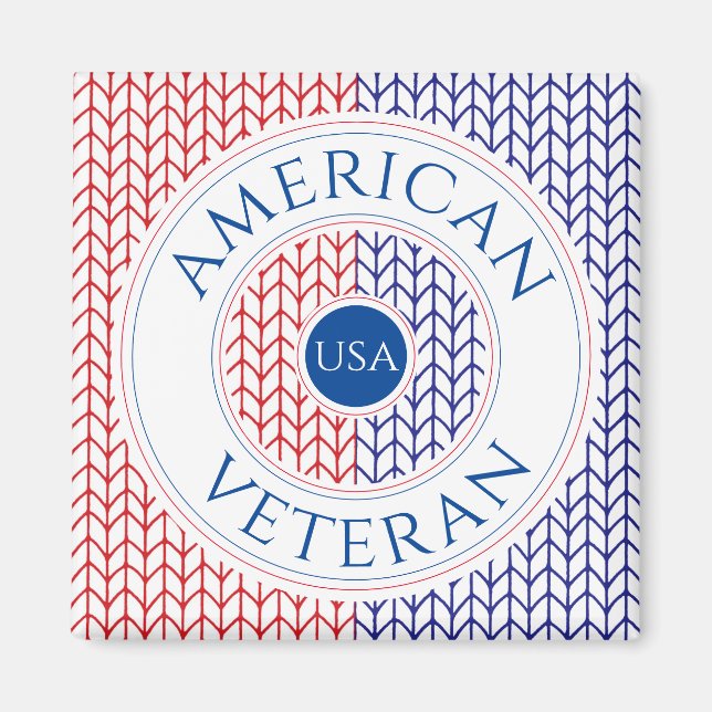 ÍMAN ÍMÃ QUADRADO DE VETERANO AMERICANO (Frente)