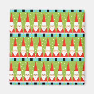 Íman Ímã quadrado do papai noel geométrico retro