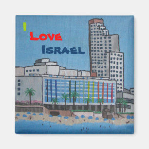 Íman Ímã quadrado feito sob encomenda eu amo Israel