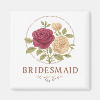 Íman Ímã Quadrado Floral Branco - Dama de Honra