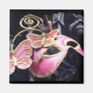 Íman Ímã Quadrado Máscara Mascarada Rosa