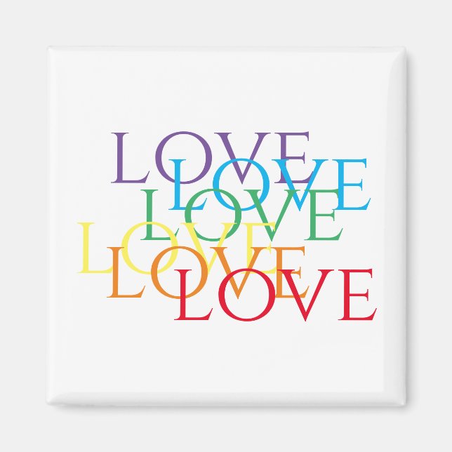 ÍMAN ÍMÃ QUADRADO RAINBOW LOVE (Frente)