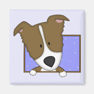 Íman Ímã quadro de Brown border collie dos desenhos