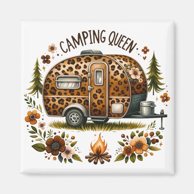 Íman Ímã Rainha do Camping (Frente)