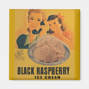 Íman ímã rasberry preto do anúncio do sorvete
