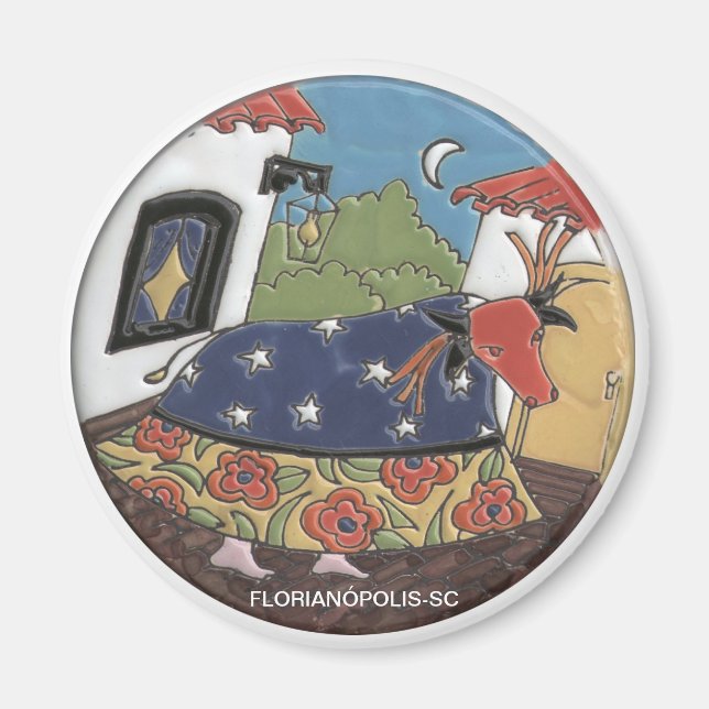 Íman Imã redondo Boi de Mamão (Frente)