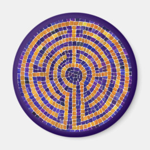 Íman ÍMÃ REDONDO COM Mosaico LABIRINTO - Roxo