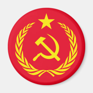 Íman Ímã redondo da bandeira comunista da guerra fria
