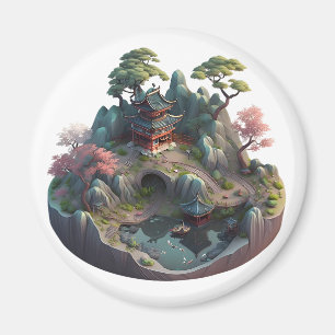 Íman Ímã Redondo de Fantasia Chinesa 3D Fofo