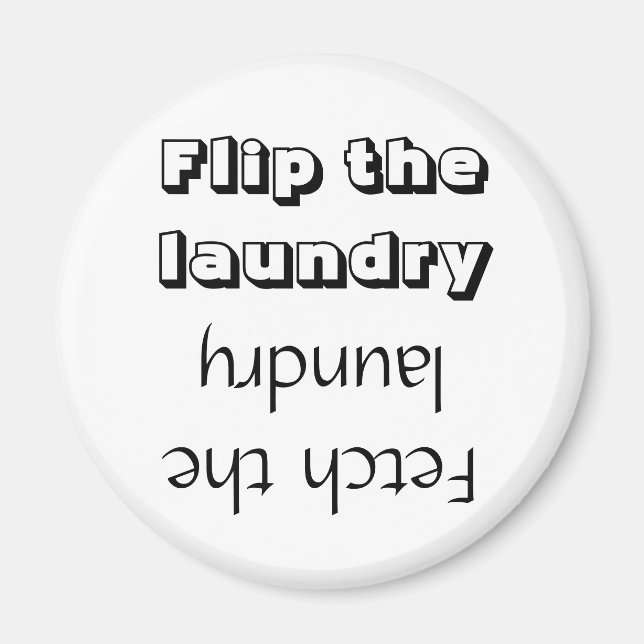 Íman Ímã Redondo de Lembrete de Roupa Flip/Fetch (Frente)