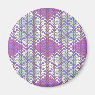 ÍMAN ÍMÃ REDONDO DE LILÁS ARGYLE TRICOTADO