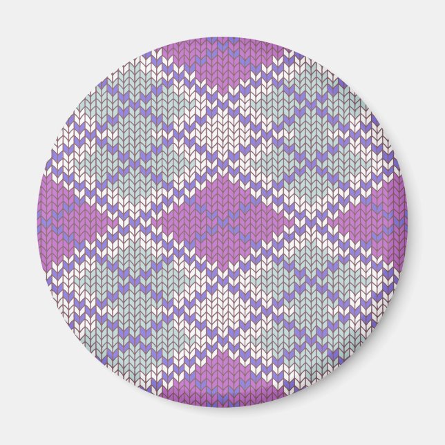 ÍMAN ÍMÃ REDONDO DE LILÁS ARGYLE TRICOTADO (Frente)