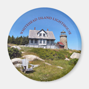 Íman Ímã redondo de Maine do farol da ilha de Whitehe