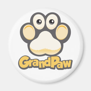 Íman Ímã redondo do logotipo de Grandpaw