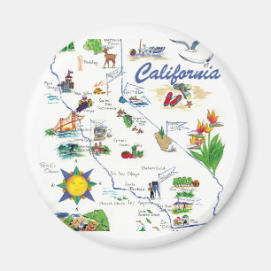 Íman Ímã redondo do mapa de Californai