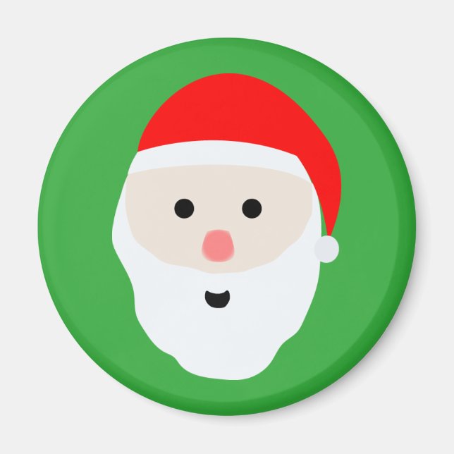 Íman Ímã Redondo do Papai Noel Fofo (Frente)