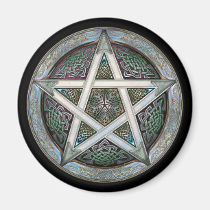 Íman Ímã redondo do Pentacle de prata