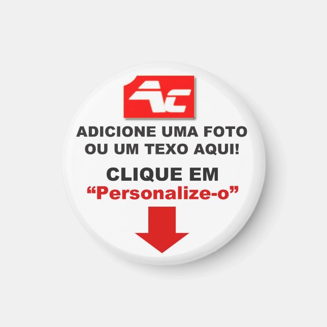 Íman Imã Redondo Personalizado - Pequeno - 3,2 Cm (Frente)