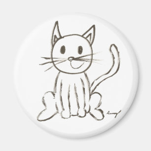 Íman Ímã redondo pintado do gatinho