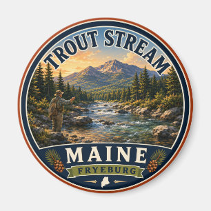 Íman Ímã Redondo Rio de Truta Fryeburg Maine