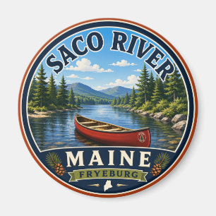 Íman Ímã Redondo Rio Saco Fryeburg Maine