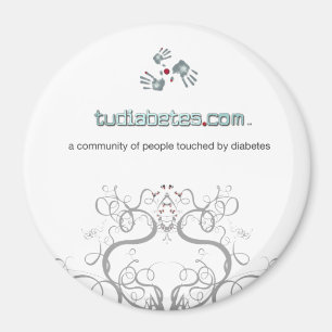Íman ímã redondo White Line de TuDiabetes.com