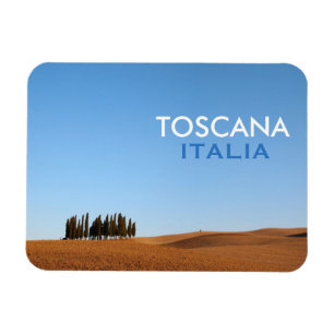 Íman Ímã retangular de Toscânia com cipreste e texto