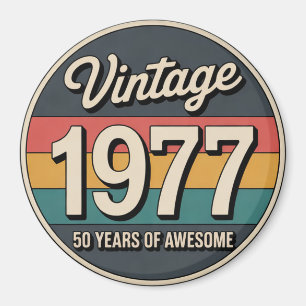 Íman Ímã Retro de Aniversário de 50 anos de 1977 Vintag