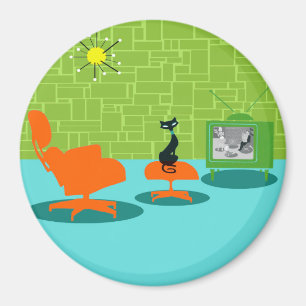 Íman Ímã retro do gatinho da era espacial