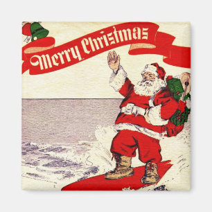 Íman Ímã retro surfando do papai noel