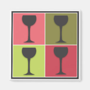 Íman Ímã retro temático do vinho do pop art do