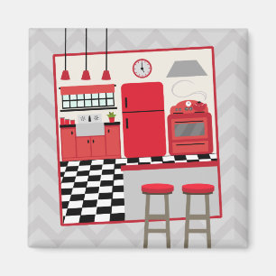 Íman Ímã retro vermelho da cozinha