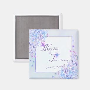Íman Ímã roxo azul da flor do Lilac da aguarela