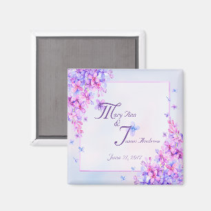 Íman Ímã roxo da flor do Lilac da aguarela