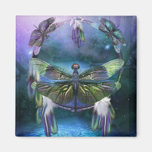 Íman Ímã roxo de Dreamcatcher da libélula