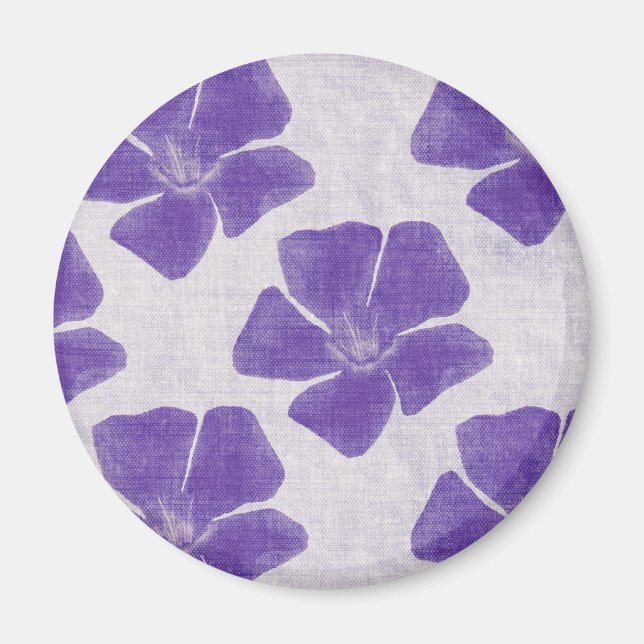 Íman Ímã roxo do teste padrão de flor (Frente)