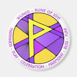 Íman Ímã Rune Wunjo Art Nouveau - ALEGRIA!