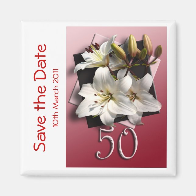 Íman imã salve a data 50ª festa de aniversário (Frente)