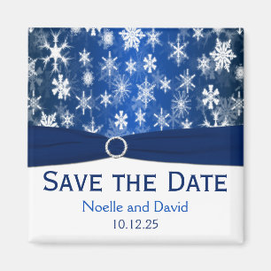 Íman Imã salve a data azul e branca dos flocos de neve