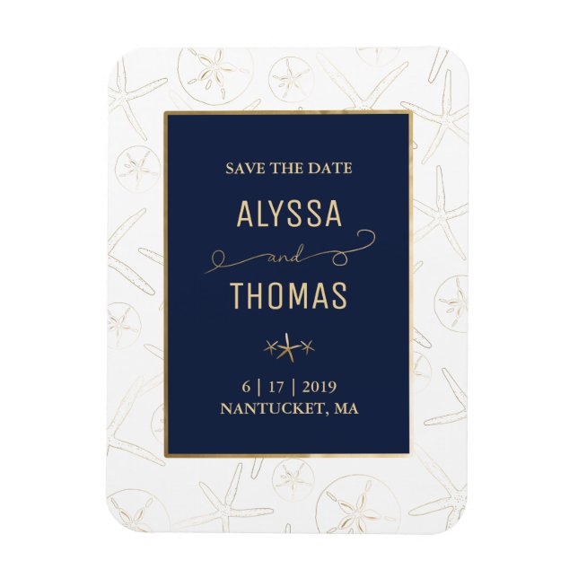 Íman Imã salve a data - Casamento de praia, Starfish (Vertical)