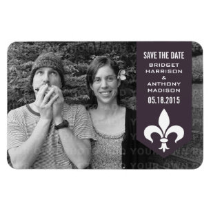 Íman Imã salve a data de Banner Flourado de Chic Roxo